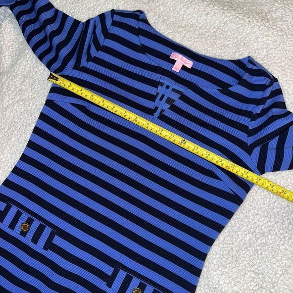 Lilly Pulitzer Women’s Charlene Shift Dress Blue Navy Stripe Small EUC - Picture 9 of 13